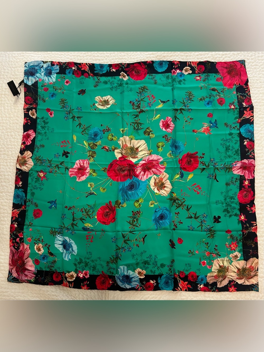 Carlisle Square Floral Silk Scarf - 43” -New With Tags